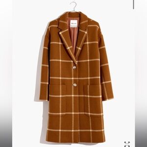 Madewell Windowpane Elmcourt Coat in Insuluxe Fabric Size Small